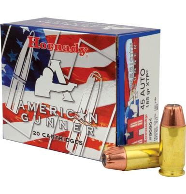 Hornady American Gunner 45ACP 185GR XTP 20RD Box #90904