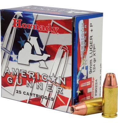  Hornady American Gunner 9mm + P 124gr Xtp 25rd Box # 90224