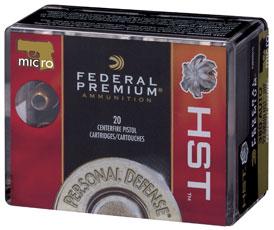 Federal Premium Personal Defense 380ACP 99GR HST 20RD Box #P380HST1S