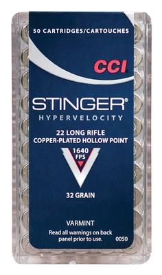 CCI Stinger Varmint 22LR 32GR CPHP 50RD Box #0050