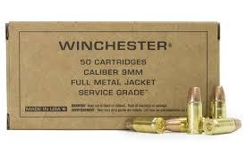  Winchester Service Grade 9mm 115gr Fmj 50rd Box # Sg9w