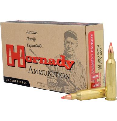  Hornady 22- 250 Remington 55gr V- Max 20rd Box # 8337