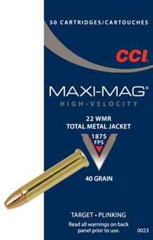 CCI Maxi Mag HV 22WMR 40GR TMJ 50RD Box #0023