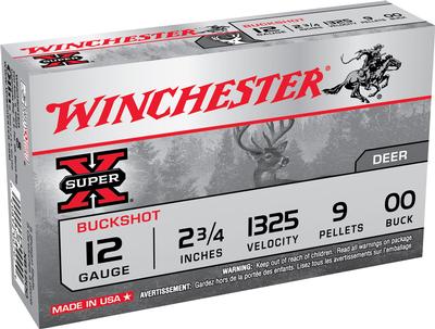 Winchester Super X 12GA 00 Buck 2-3/4' 9 pellet 5rd box