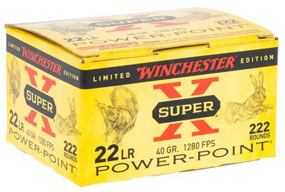  Winchester Super- X Limited Edition 22lr 40gr Power- Point 222rd Box # X22lrppb