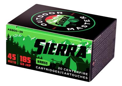  Sierra Outdoor Master 45acp 185gr Jhp Sport Master 20rd Box # A8800- 29