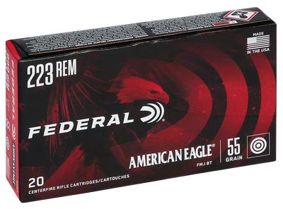 American Eagle 223Rem 55GR FMJ BT 20RD Box #AE223