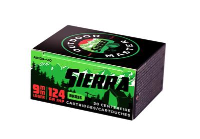  Sierra Outdoor Master 9mm 124gr Jhp 20rd Box # A8124- 20