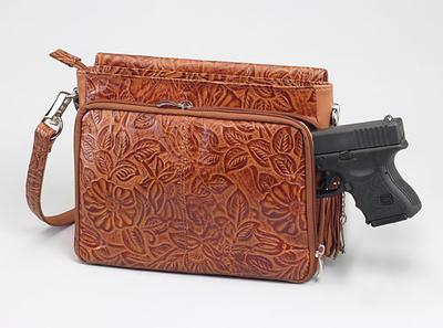  Gun Tote ' N Mamas Handbag Tooled Cowhide