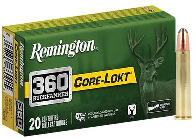  Remington Core- Lokt Hunting 360buckhammer 200gr Soft Point 20rd Box # R360bh2 # R27743